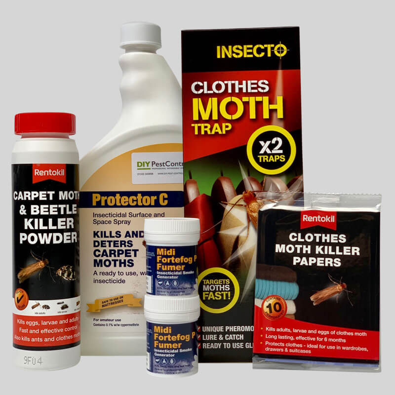 All in one kit to kill and control clothes and carpet moths