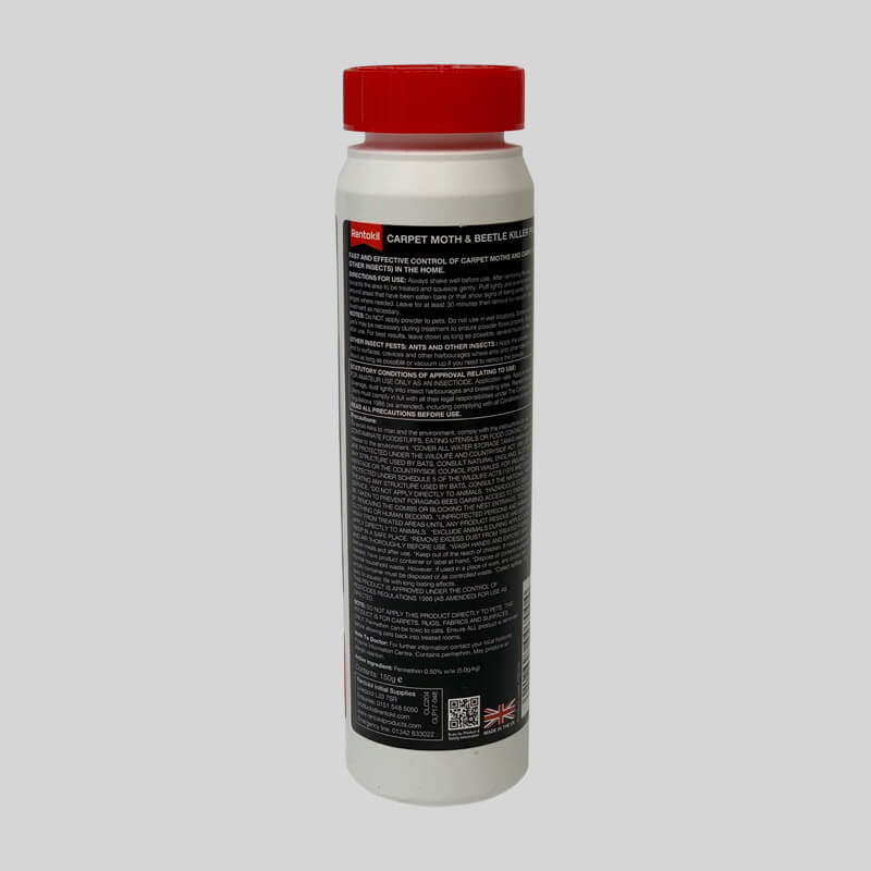 Rentokil Carpet Beetle Killer Powder Label